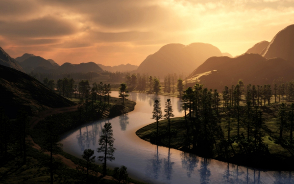 Рассвет над рекой