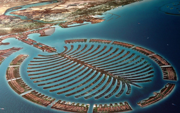 Дубай остров Пальма вид сверху