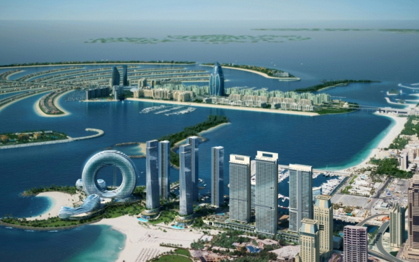 Дубай вид на остров Пальма