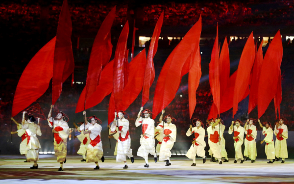 На церемонии открытия олимпиады в Рио-де-Жанейро