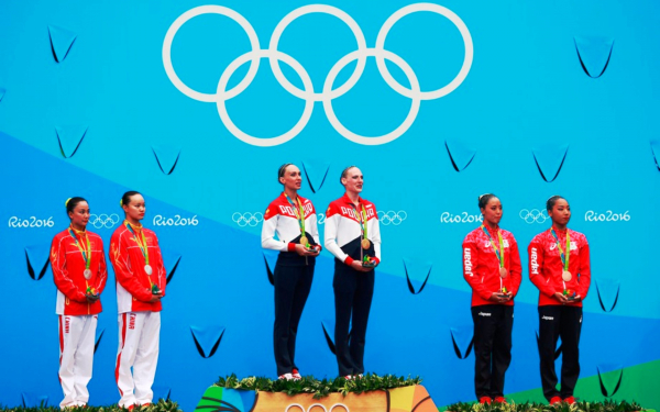 Синхронистки на олимпийском пьедестале 2016