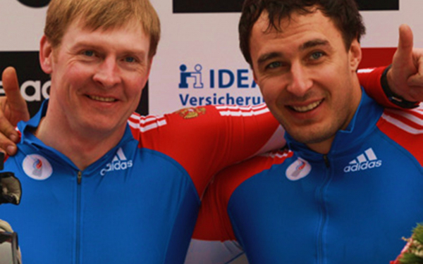 Олимпийские чемпионы бобслеисты Александр Зубков и Алексей Воевода