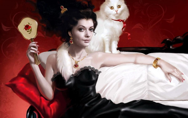 Девушка  с  зеркалом