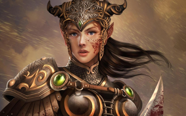 Эльфийка в бою