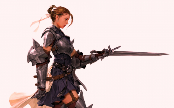 Девушка рыцарь в доспехах