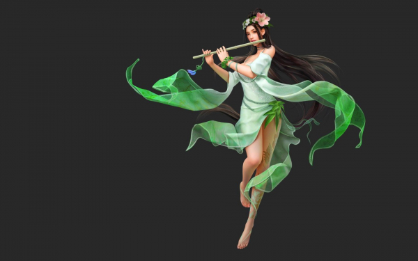 Девушка с флейтой фэнтези