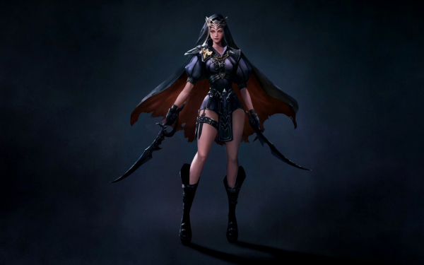 Фэнтези девушка ассасин с оружием