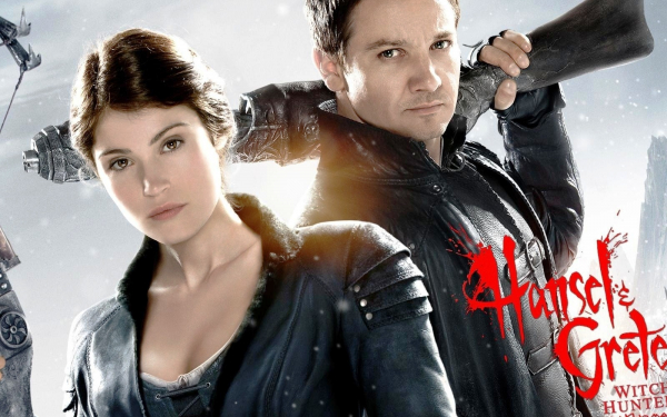 Джемма Артертон и Джереми Реннер в фильме Охотники на ведьм