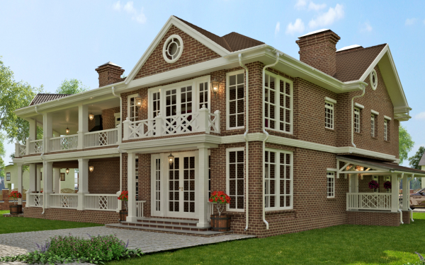 Загородный дом из кирпича