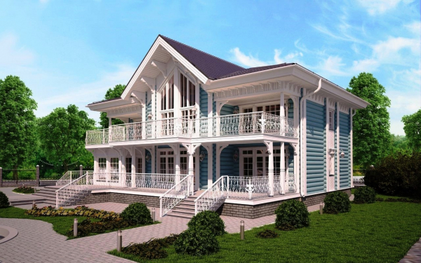 Деревянный дом в русском стиле