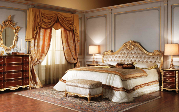 Интерьер спальни в стиле рококо