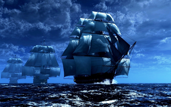 Парусная флотилия в походе