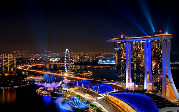Красивая ночь в Сингапуре