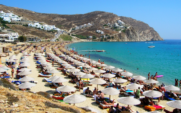 Пляж на острове Миконос