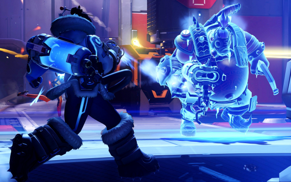 Мэй против Турбосвина в игре Overwatch