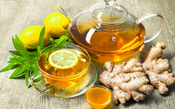 Зеленый чай с лимоном имбирем и медом