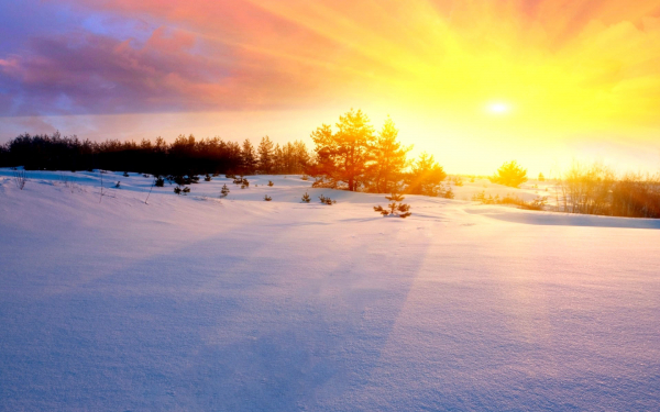 Зима мороз закат