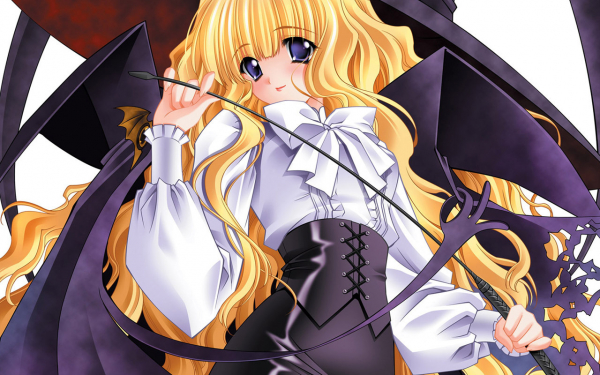 Аниме девушка с желтыми волосами