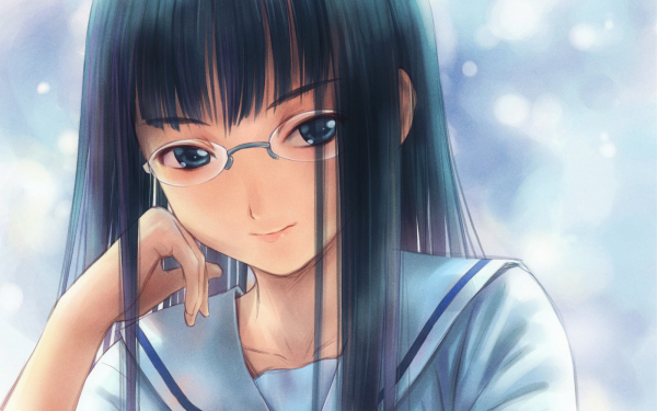 Аниме девушка в очках