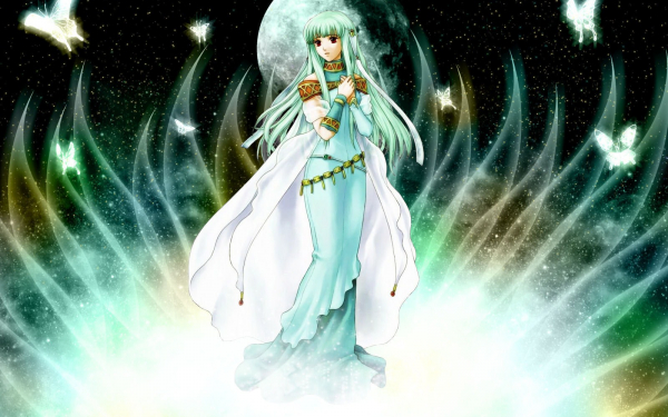 Аниме девушка и бабочки