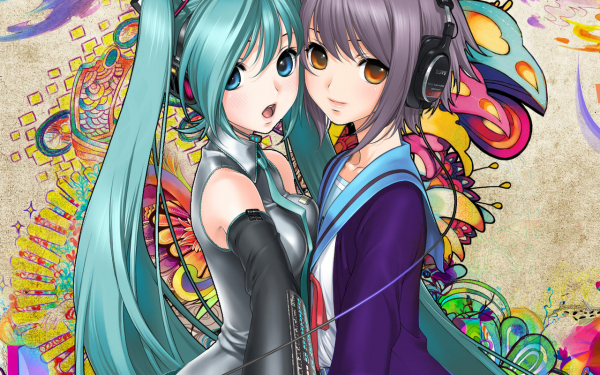 Аниме девушки в наушниках