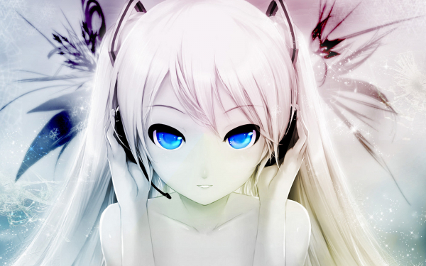 Аниме девушка с белыми волосами