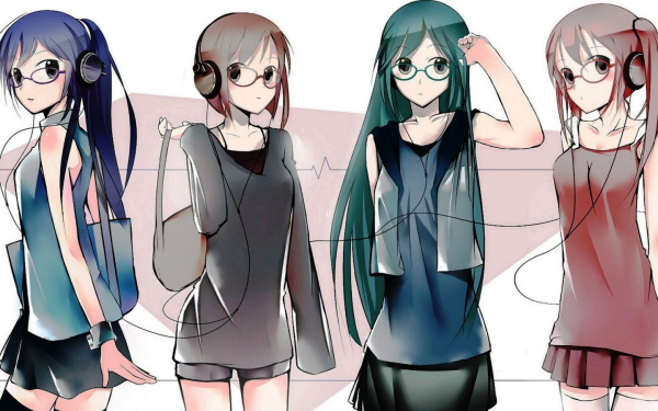 Аниме девушки в очках
