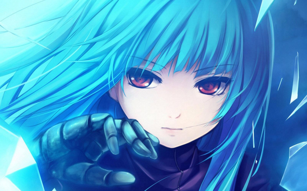 Девушка с голубыми волосами