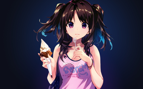 Аниме девушка с мороженым