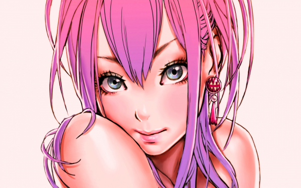 Аниме девушка с розовыми волосами