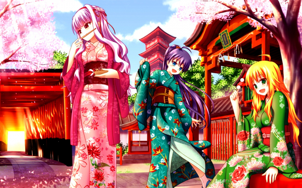 Аниме девушки весна