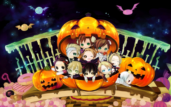 Аниме веселый праздник Хэллоуин