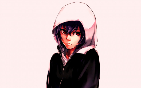 Аниме девушка в капюшоне