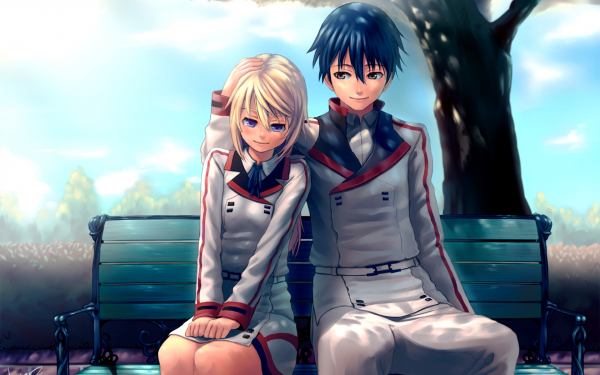 Аниме влюбленные в парке