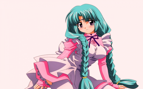 Аниме девушка с косами