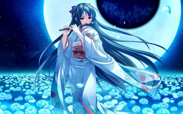 Аниме девушка с флейтой