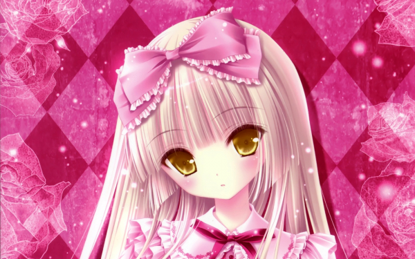 Аниме девушка с бантиком
