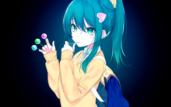 Аниме девушка с чупа чупсами