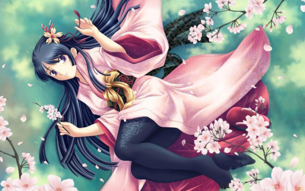 Аниме девушка весна