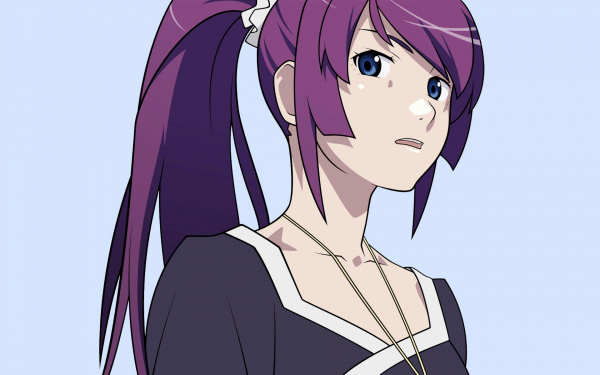 Аниме девушка с фиолетовыми волосами
