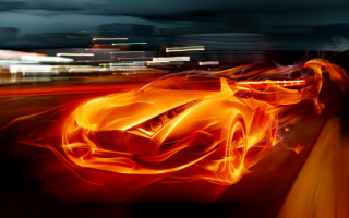 3D огненный автомобиль