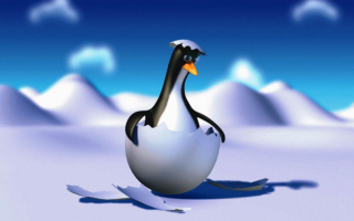 3d пингвин в скорлупе