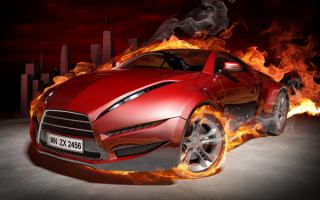 3D автомобиль в огне