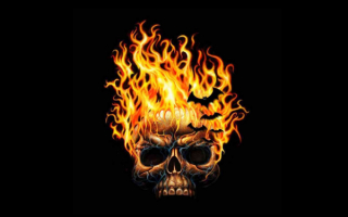 Огненный череп 3d