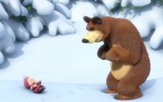 Зимние картинки Маша и медведь