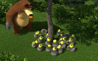 Медведь и ежики