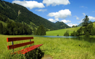 Скамейка в поле