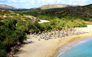 Пальмовый пляж на острове Крит