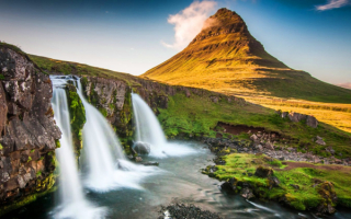Водопад у горы Киркьюфетль, Исландия