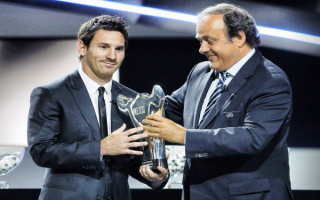 Лионель Месси и Мишель Платини